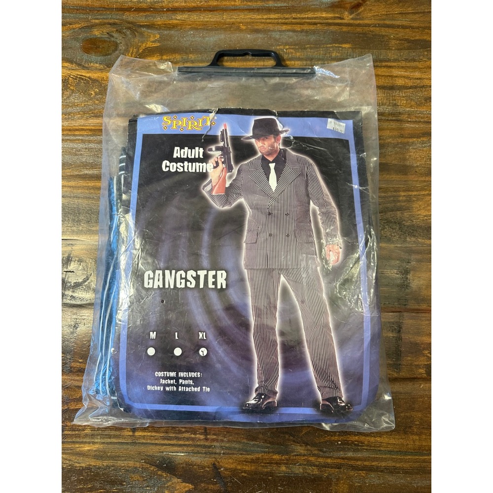 Spirit Halloween‎ Gangster Costume XL Pinstripe Suit Jacket Pants Tie 1920s Mens - Picture 12 of 13